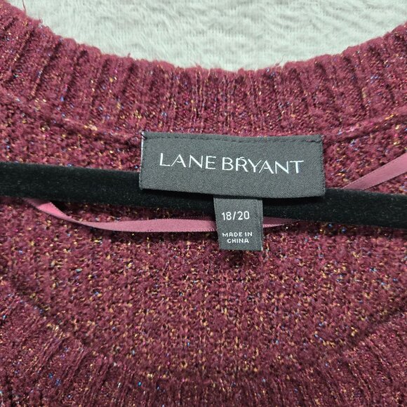 Lane Bryant 18/20 Plus Size Sweater Crew neck Long Sleeve Metalic threading - Picture 3 of 8